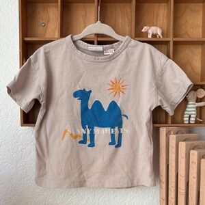 Zara Kids Beige Camel Sunshine Graphic Tee